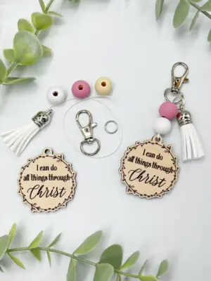 DIY Kit I Can Do All Things Through Christ Zipper Charm